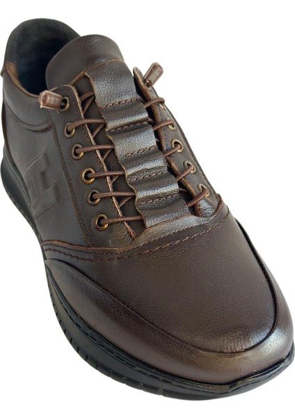 Erkek Hakiki Deri Ultra Rahat Jelli Ortapedik Kahverengi Rahat Günlük Kahverengi Erkek Spor Ayakkabı