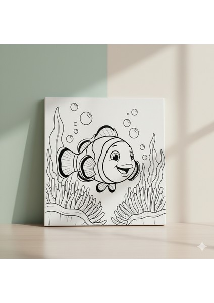 Çocuklar Için Sevimli Palyaço Balığı Temalı Eğitici ve Eğlenceli Akrilik Boyama Seti modelleri