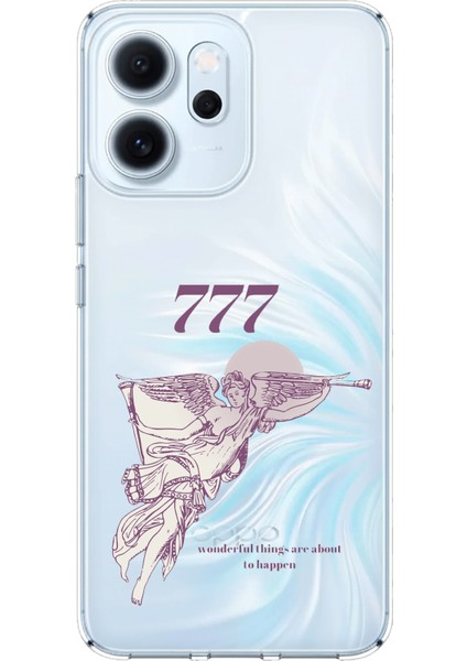Oppo Reno 14F Uyumlu 777 Melek Tasarımlı Baskılı Silikon Kılıf
