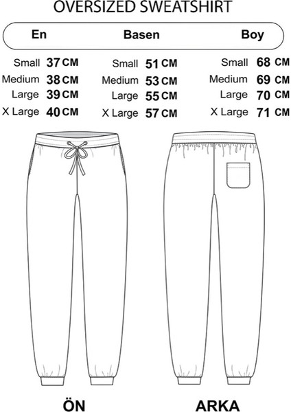 Unisex Basic Oversize Eşofman Alt (Lastik Paçalıdır) modelleri