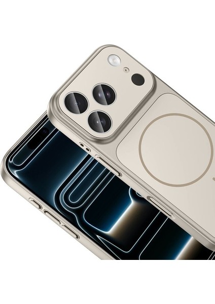 Apple iPhone 17 Pro Max Uyumlu Kılıf Zebana Titanmag Colorshield Kılıf (Kablosuz Şarj) Gri modelleri