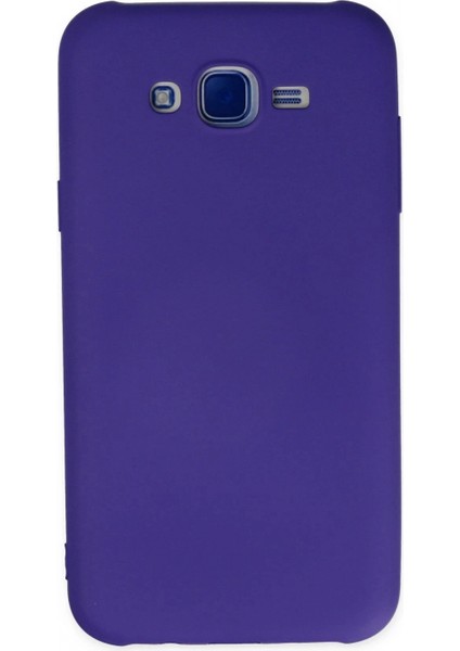 Samsung Galaxy J7 Kılıf Nano Içi Kadife Silikon - Mor (K95)