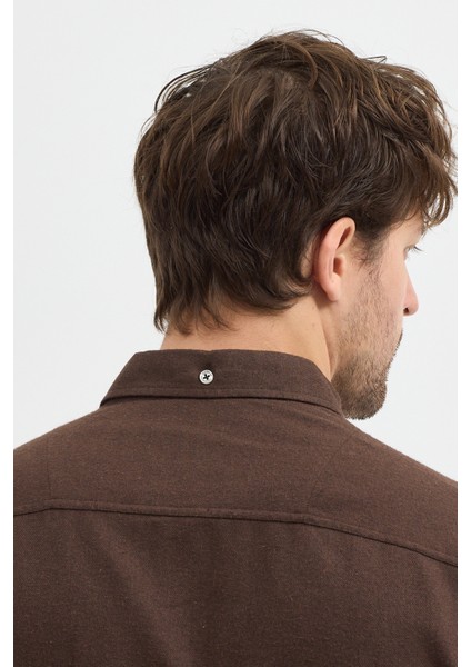 Kaşmir Görünümlü Çift Cepli Regular Fit Uzun Kollu Erkek Gömlek