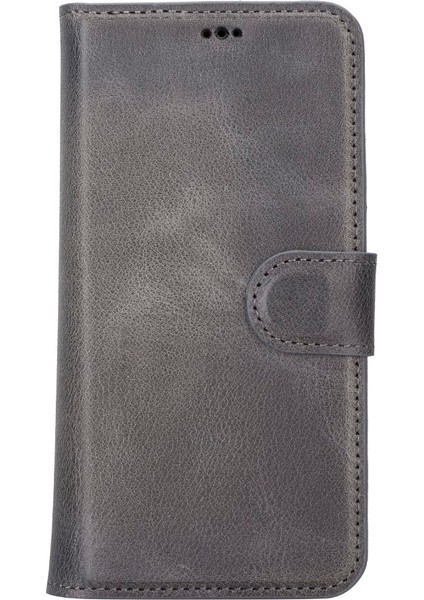 Apple iPhone 14 Pro Uyumlu Deri Cüzdanlı Kılıf Mwwn VS4EF Gri fırsatları