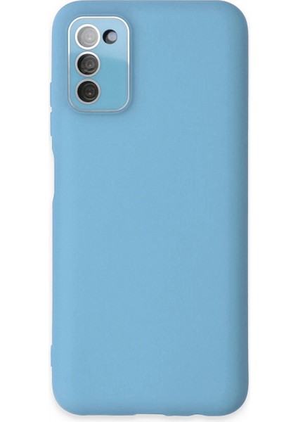 Samsung Galaxy A03S Kılıf Lansman Glass Kapak - Mavi (K95)