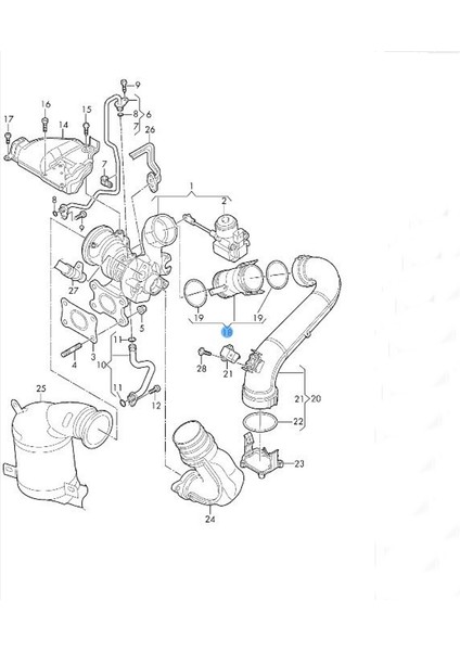Audi A3 8V 2013-2020 1.2 - 1.4 Tfsi Turbo Ara Boru Orijinal fırsatları