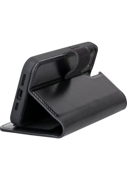 Apple iPhone 13 Uyumlu Deri Cüzdanlı Kılıf Rst1 Siyah modelleri