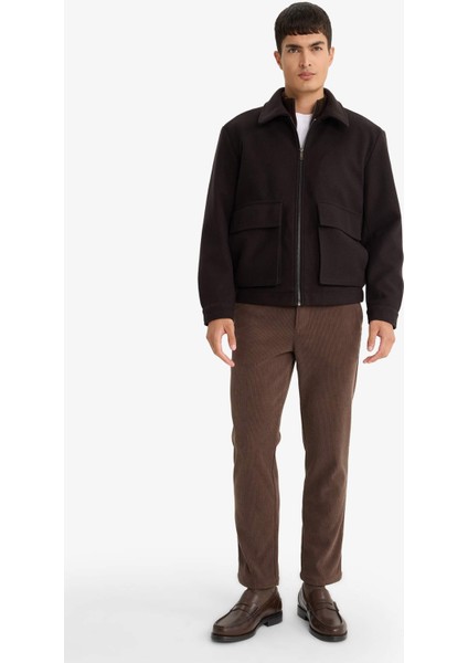 Regular Fit Gömlek Yaka Fermuarlı İç Cepli Mont E9978AX25WN fiyatları