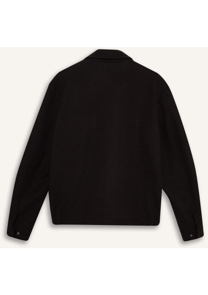 Regular Fit Gömlek Yaka Fermuarlı İç Cepli Mont E9978AX25WN