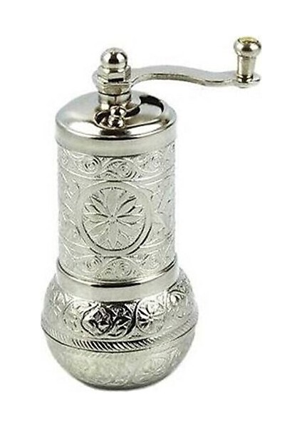 bulurum osmanlı motifli kahve ve baharat değirmeni gümüş