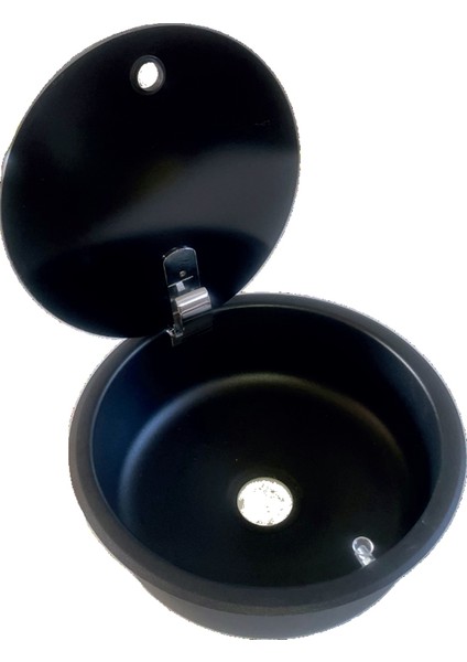 Karavan&tekne Siyah Cam Kapaklı Evye (Universal)