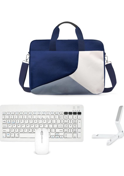 Samsung Galaxy Tab S10 Lite Tablet ile Uyumlu Tablet Çantası+Bluetooth Klavye+Bluetooth Mouse+Tablet Standı Beyaz AL5295