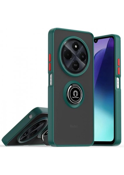 Realme C75 4g Kılıf Montreal Yüzüklü Silikon Kapak - Yeşil (K95)
