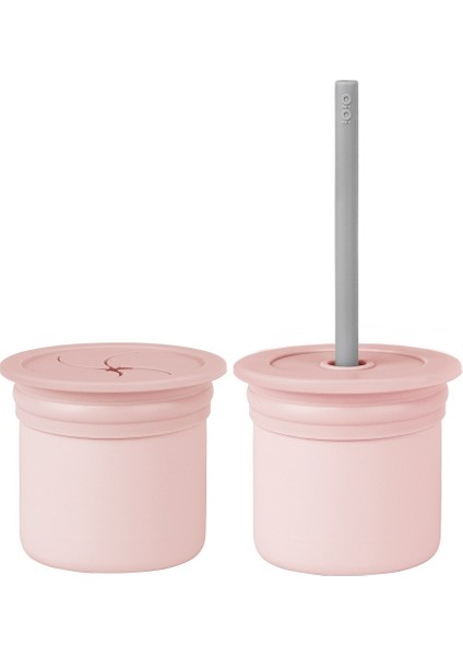 Ham+Hüp Pipetli Silikon Bardak Seti Pinky Pink Powder Grey