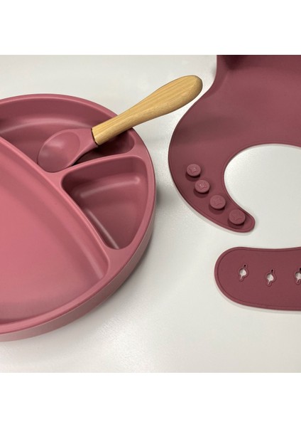 Blw Iı Silikon Beslenme Seti 3lü (Tabaklı) Velvet Rose modelleri