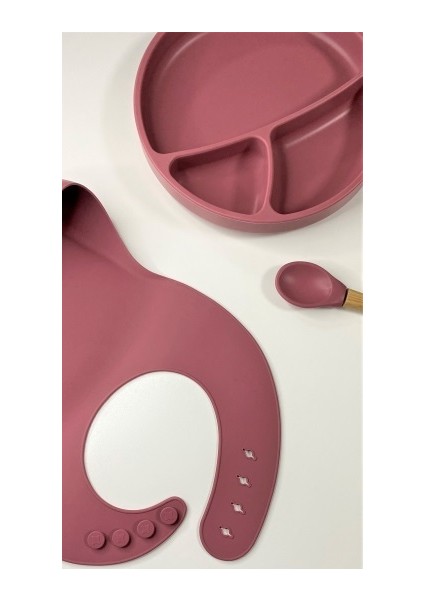 Blw Iı Silikon Beslenme Seti 3lü (Tabaklı) Velvet Rose fırsatları