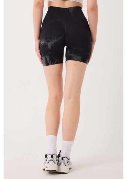 Spor Şort Batik Desenli Dikişsiz Esnek ve Toparlayıcı Push Up Kısa Şort indirimleri