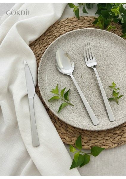 Tuana 36 Parça Sade 12 Kişilik Çelik Çatal & Kaşık & Bıçak Takımı