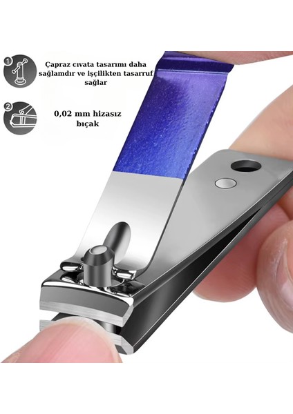 18 Parça Profesyonel Manikür Pedikür Seti Paslanmaz Çelik Yüz Bakım Tırnak Ayak Bakım Seyahat Çanta