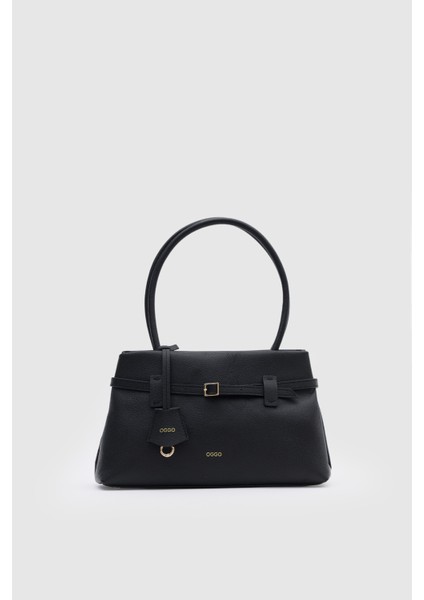 Suvea Siyah Hakiki Deri Omuz Çantası