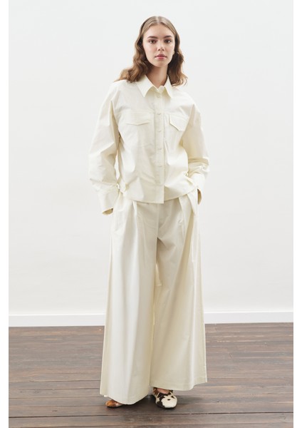 Dikiş Detaylı Bomber Gömlek Ekru modelleri