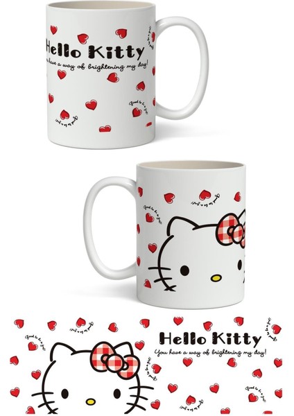 Sanrio Hello Kitty Temalı Beyaz Kupa Bardak Arkadaşa Sevgiliye Kız Çocuğuna Hediye