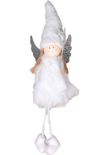 Yılbaşı Süsü, Peri Figürlü, Beyaz - 11X34 cm