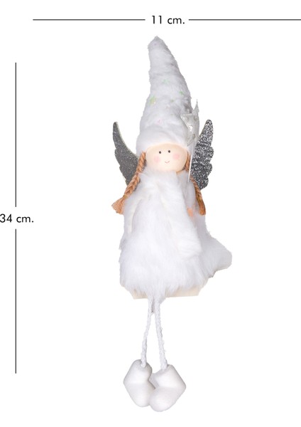 Yılbaşı Süsü, Peri Figürlü, Beyaz - 11X34 cm modelleri
