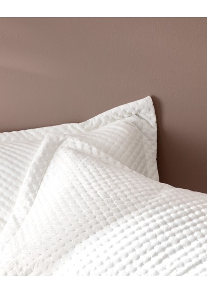 Boulogne Tek Kişilik kadife Yatak Örtüsü - Ekru modelleri