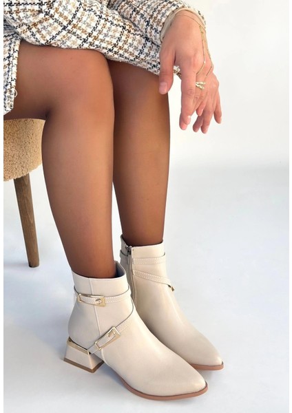 Inay Bej Cilt Topuklu Bot