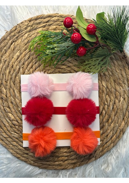 Bebek 3'lü Ponpon Bandana Seti