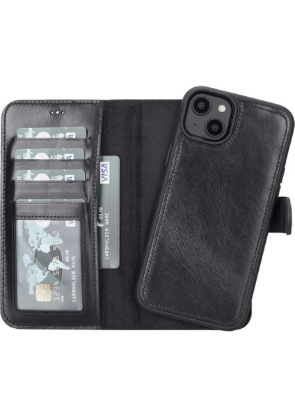 Apple iPhone 14 Plus Uyumlu Deri Cüzdanlı Kılıf Mwwn Rst1 Siyah indirimleri