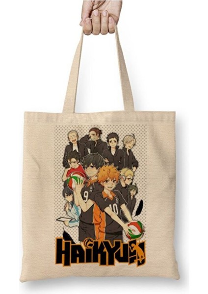 Haikyuu Karasuno Hinata Bez Çanta Uzun Saplı Alışveriş Çantası Plaj Çantası