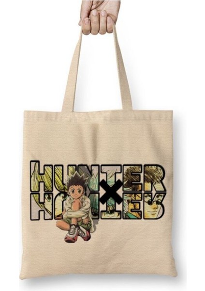 Hunter x Hunter Logo Bez Çanta Uzun Saplı Alışveriş Çantası Plaj Çantası