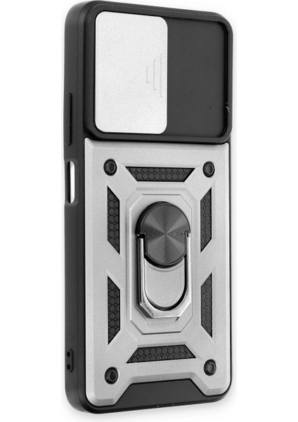 Xiaomi Redmi Note 11T Kılıf Pars Lens Yüzüklü Silikon - Gümüş (K95) fiyatları