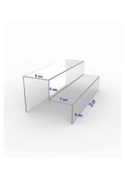 Pleksi Şeffaf Merdiven Sergileme Standı 40 cm - 1 modelleri
