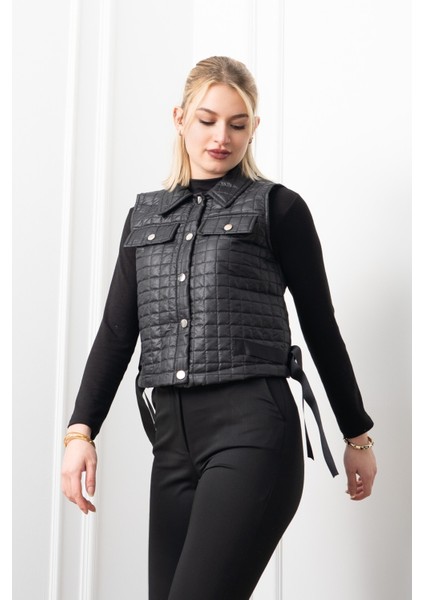 Grogren Yan Kemerli Kapitone Klasik Yelek 9139 modelleri