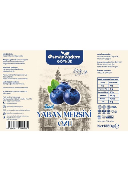 Mavi Mucize: Taneli Yaban Mersini Özü fiyatları