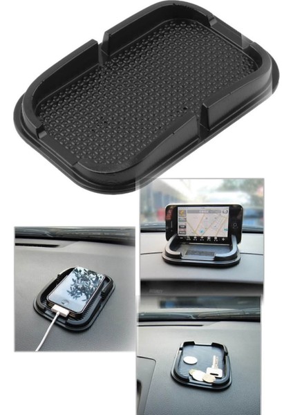 Araba Oto Araç Telefon Tutucu Kaydırmaz Havuzlu Ped Gri Kıl Cn