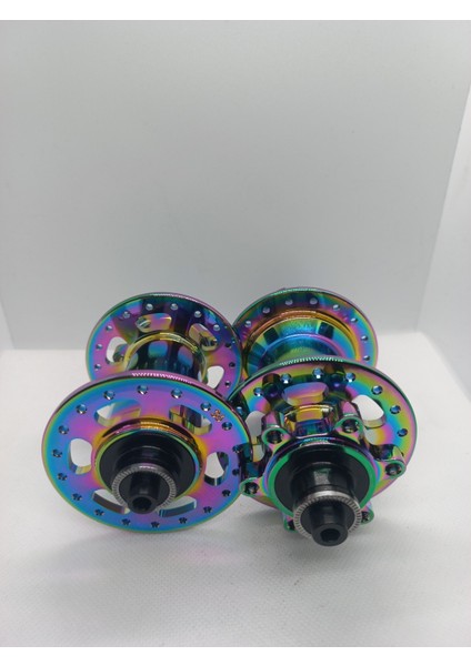 Sesli Göbek Seti 36 Delik Mtb / Dağ Bisikleti Rulmanlı Rainbow Renk Qr Mandal Dahil