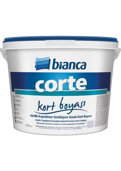 Corte Tenis Kortu Boyası 15 Lt Yeşil