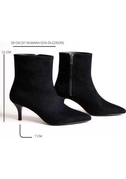Siyah Süet Sivri Burun Kadın Klasik Bot fırsatları