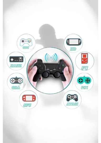 Gaming Atari 2.4g Uyumlu Kablosuz Çift Kol Game Stick fırsatları