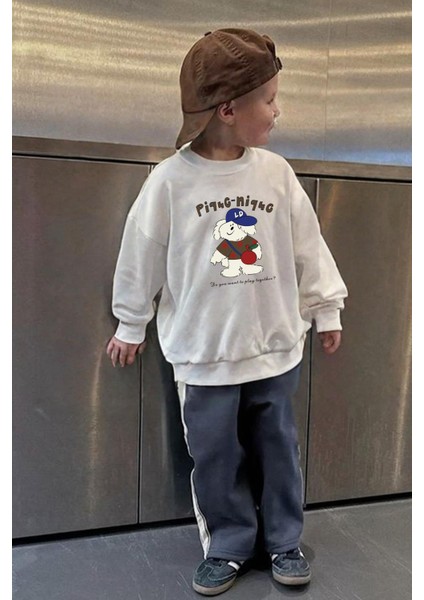 Erkek Çocuk Baskılı 3 Iplik Kumaş Pamuklu Sweatshirt