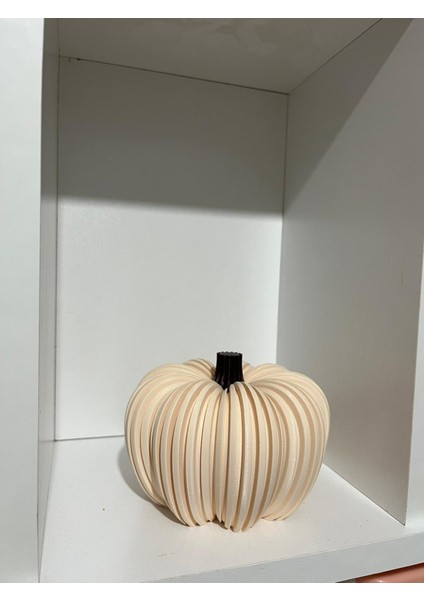 Dekoratif Balkabağı Large - 12 cm - 2 Adet - 1 Adet Turuncu, 1 Adet Bej Rengi modelleri