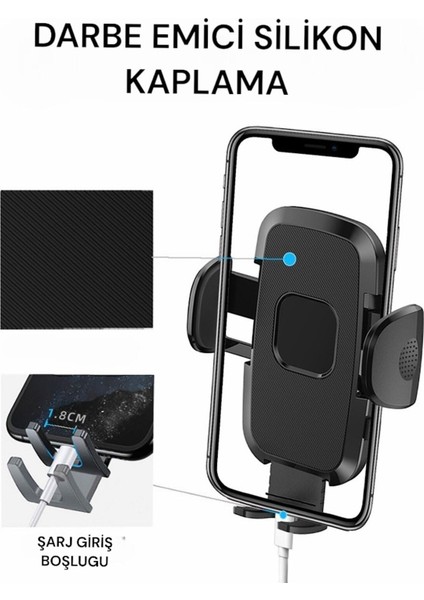 Araç Içi Otomatik Telefon Tutucu Cam ve Torpido Için Premium Versiyon Siyah Cam Tr fırsatları