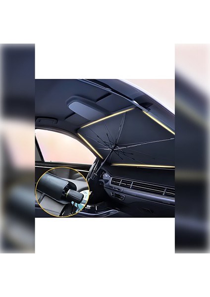 Araba Güneş Gölge Koruyucu Şemsiye Oto Ön Cam Güneşlik - Güneşi Yansıtır - Aracınız Serin Kalır Cn indirimleri