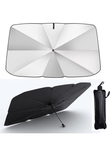Araba Güneş Gölge Koruyucu Şemsiye Oto Ön Cam Güneşlik - Güneşi Yansıtır - Aracınız Serin Kalır Cn