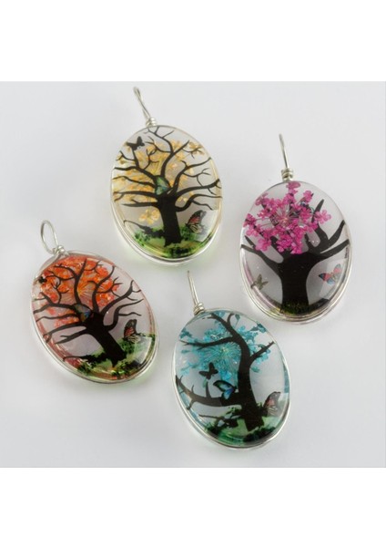 Oval Canlı Kolye Ucu 3 cm