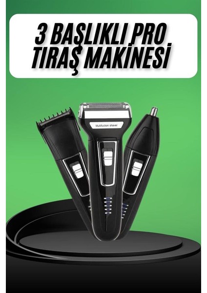Tıraş Makinesi 3 Başlıklı T Başlıklı Hassas Ciltlere Özel Saç Sakal Vücut - M982B778-N98 fiyatları